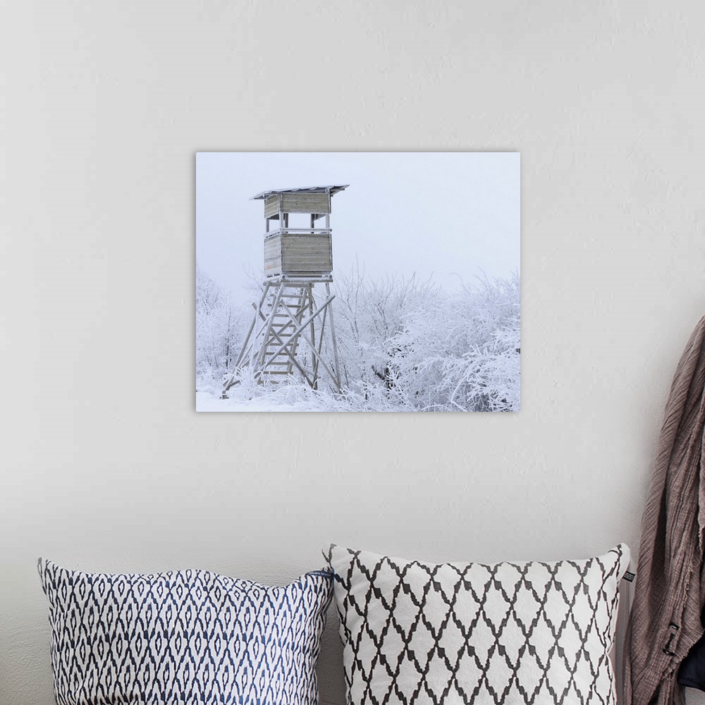 A bohemian room featuring Observation Tower in Winter, Mathesberg, Rhon, Hesse, Germany