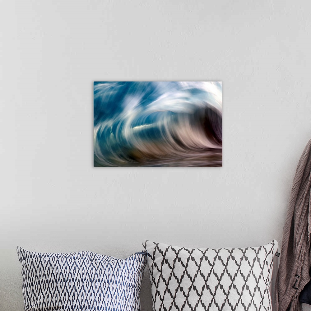 A bohemian room featuring Ocean wave blurred by motion; Hawaii, United States of America