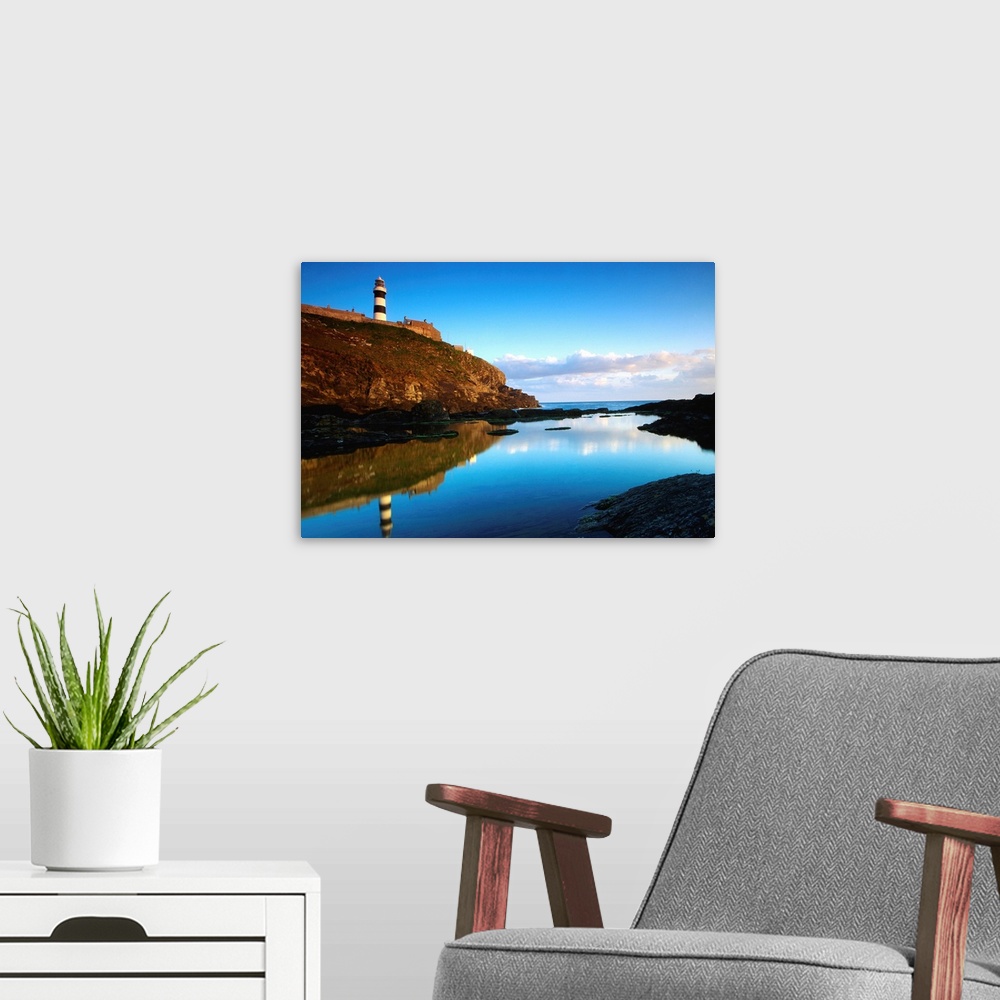 A modern room featuring Old Head Of Kinsale, County Cork, Ireland; Lighthouse On Cliff