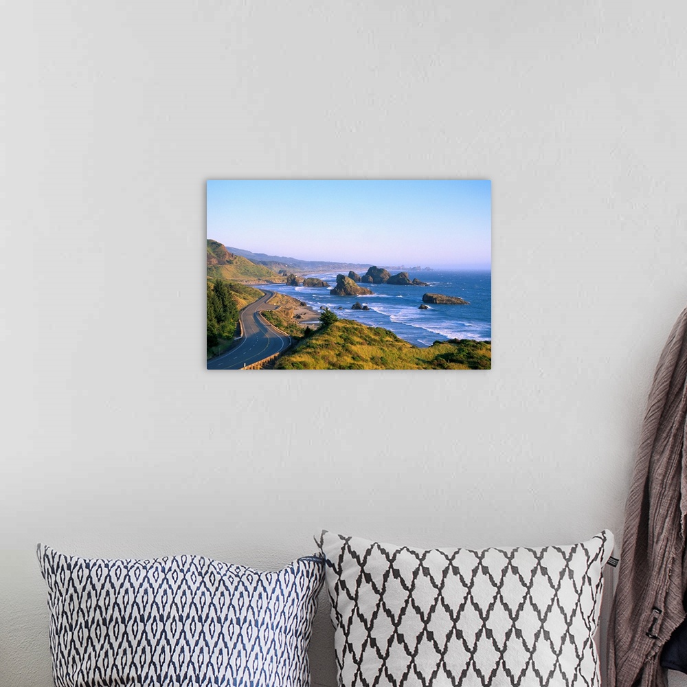A bohemian room featuring Oregon Coast, Highway 101 And Pistol River State Park From Cape Sebastian