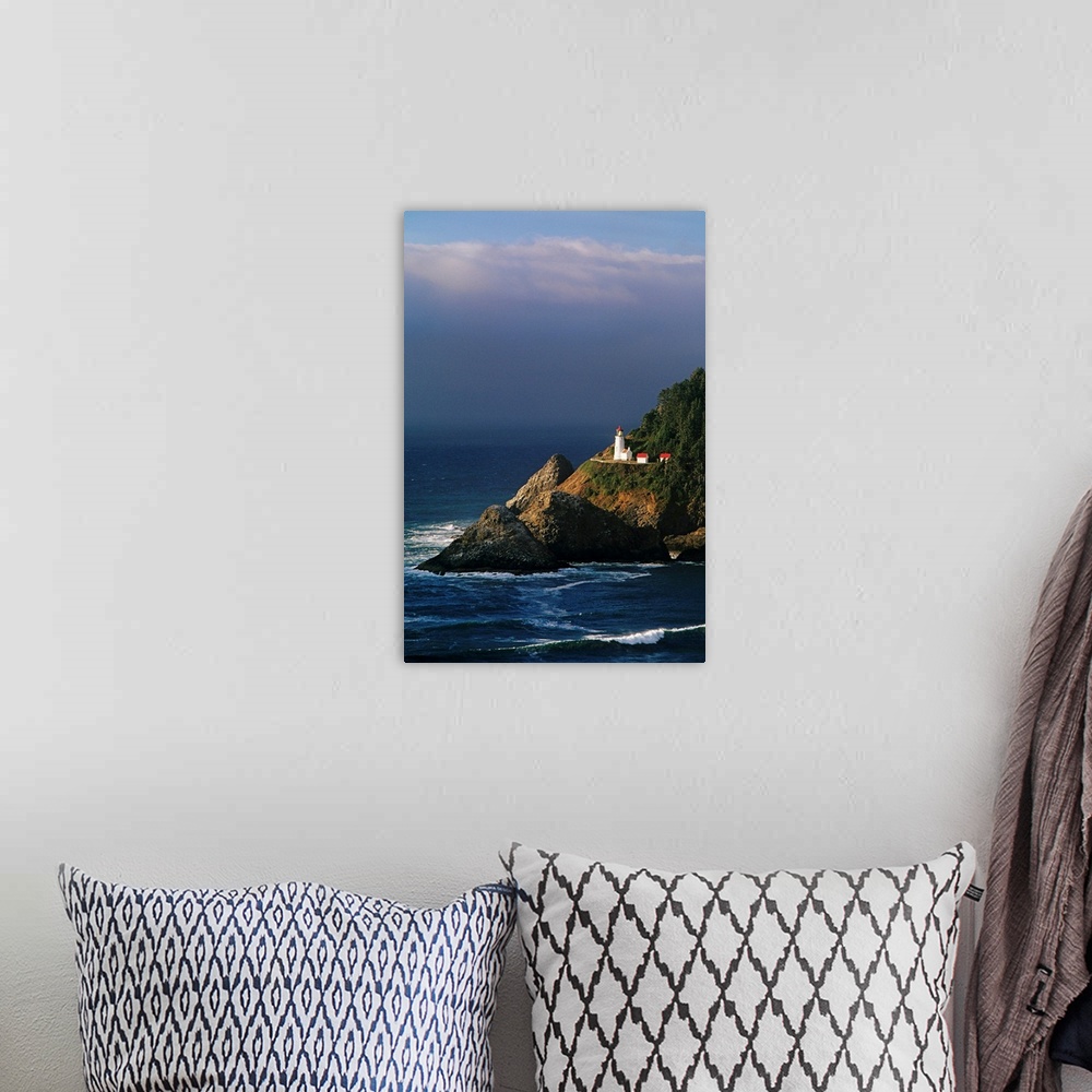A bohemian room featuring Oregon, Devils Elbow State Park, Heceta Head Lighthouse Overlooking Ocean And Waves