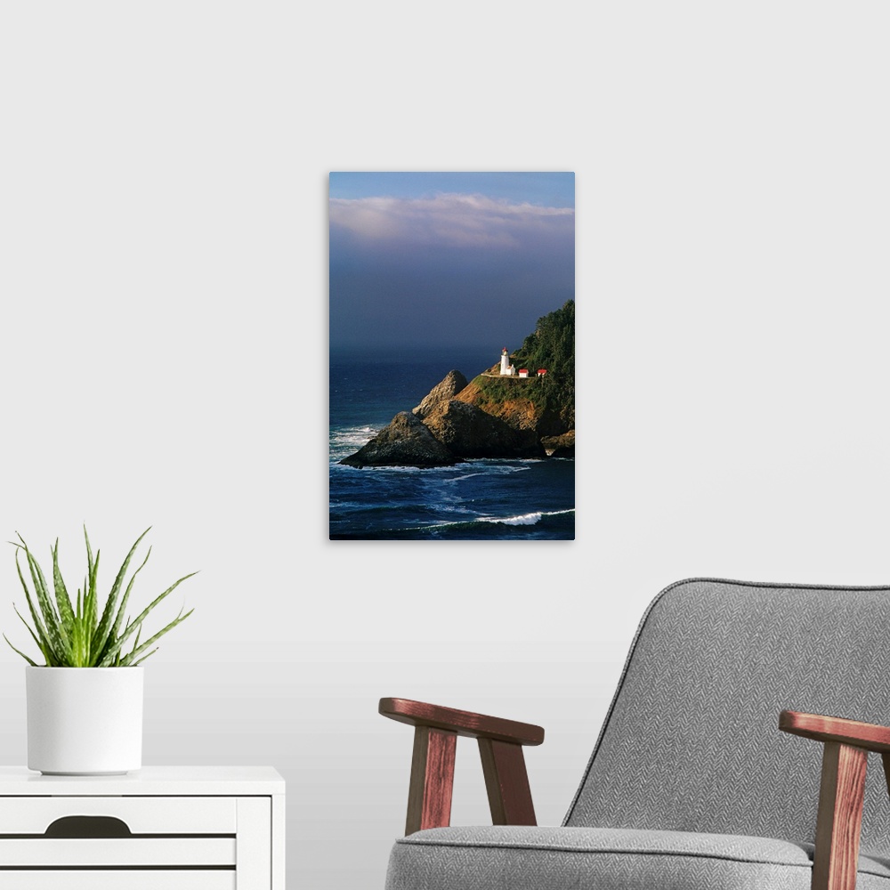 A modern room featuring Oregon, Devils Elbow State Park, Heceta Head Lighthouse Overlooking Ocean And Waves