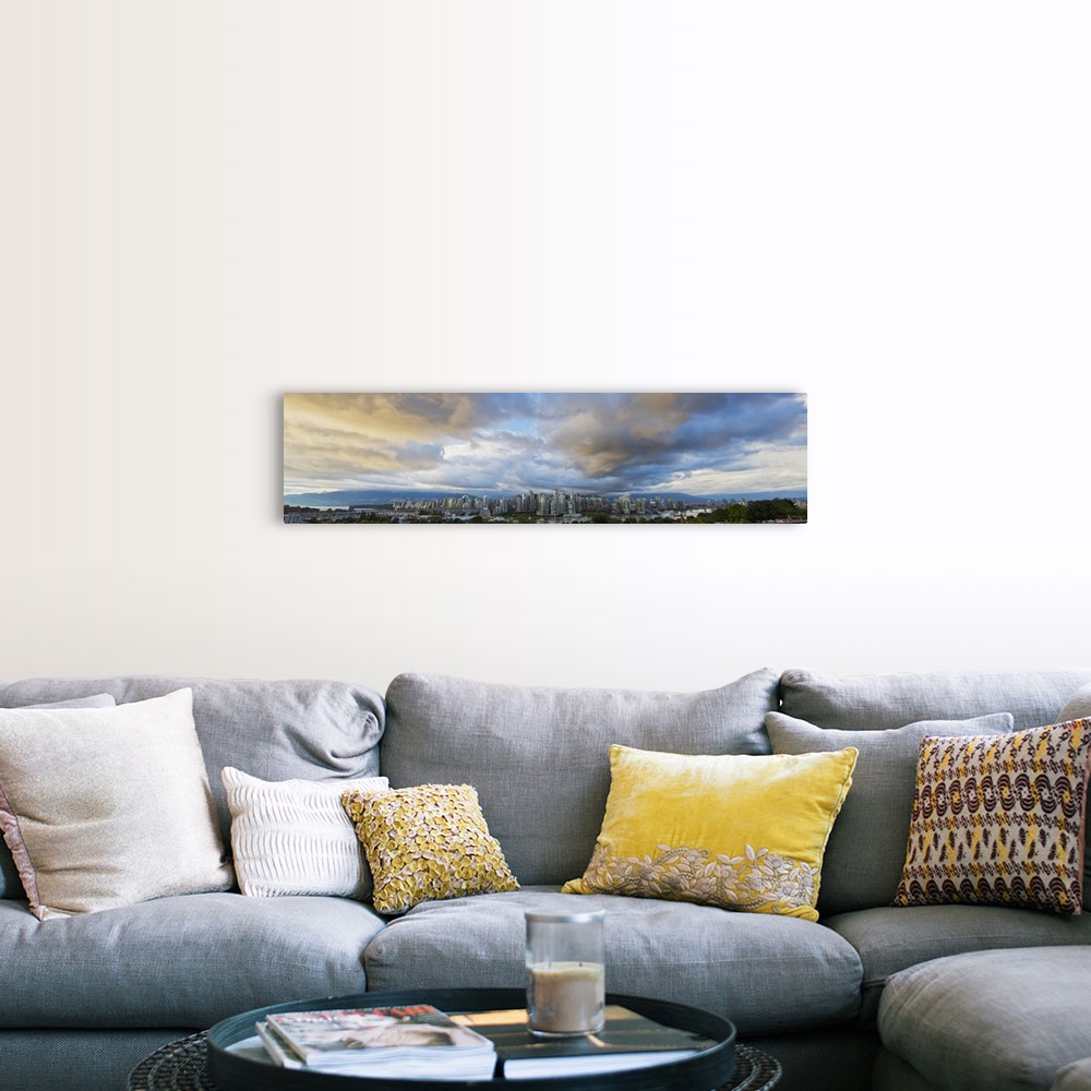 A farmhouse room featuring Panoramic Of Sunset Over Downtown, Vancouver, British Columbia, Canada