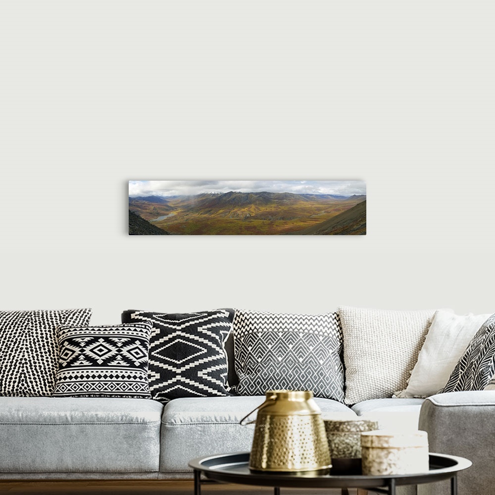 A bohemian room featuring Panoramic View Of The North Klondike Valley In Autumn, Dempster Highway, Yukon