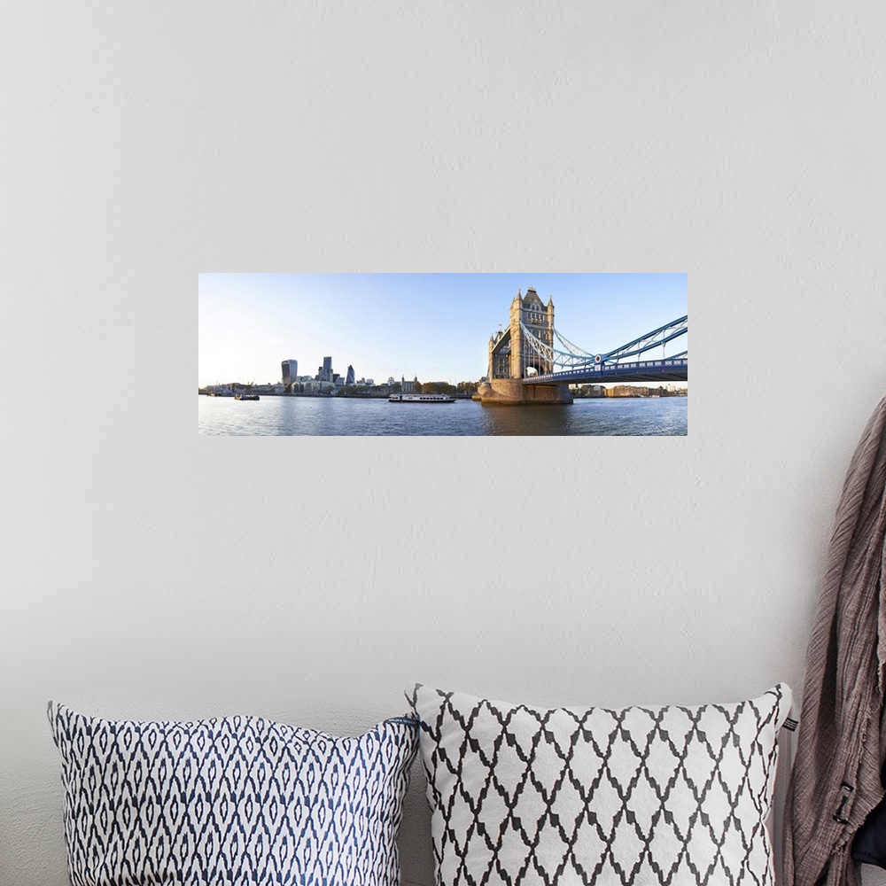A bohemian room featuring Panoramic view of Tower bridge from Canary Wharf to the city from south bank of the river Thames.
