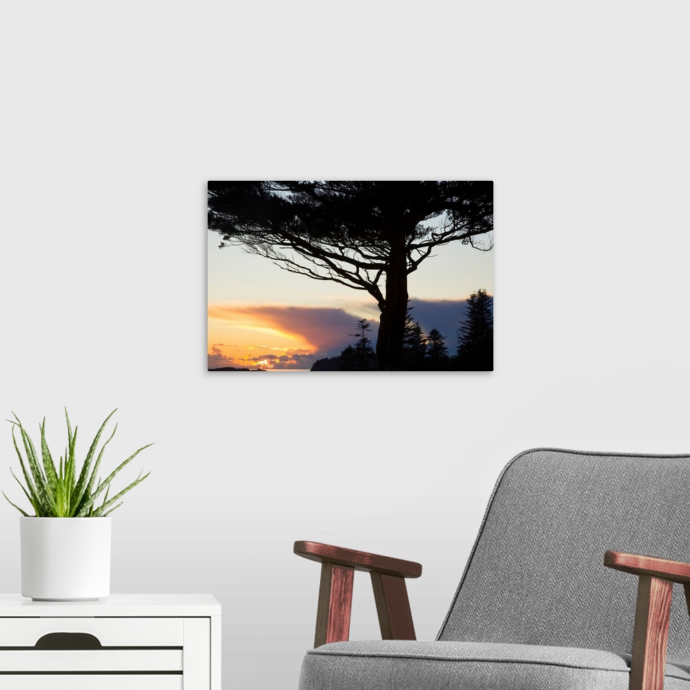 A modern room featuring Parknasilla, County Kerry, Ireland, A Sunset Over Kenmare Bay