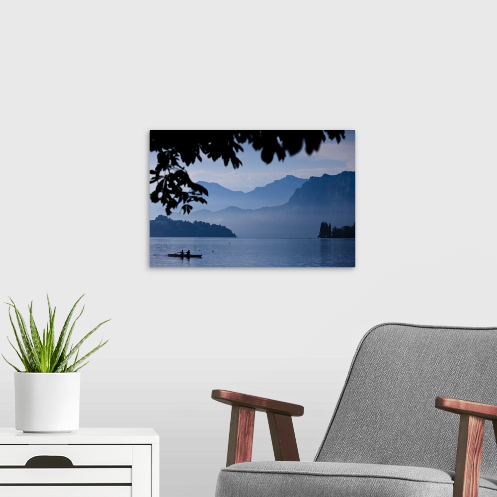 A modern room featuring People Boating on Lake Lucerne, Lucerne, Switzerland