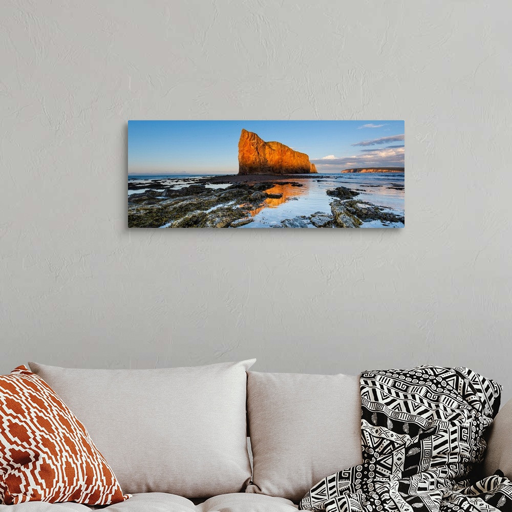 A bohemian room featuring Perce Rock in the Gulf of Saint Lawrence, Bonaventure Island and Perce Rock National Park, Perce,...