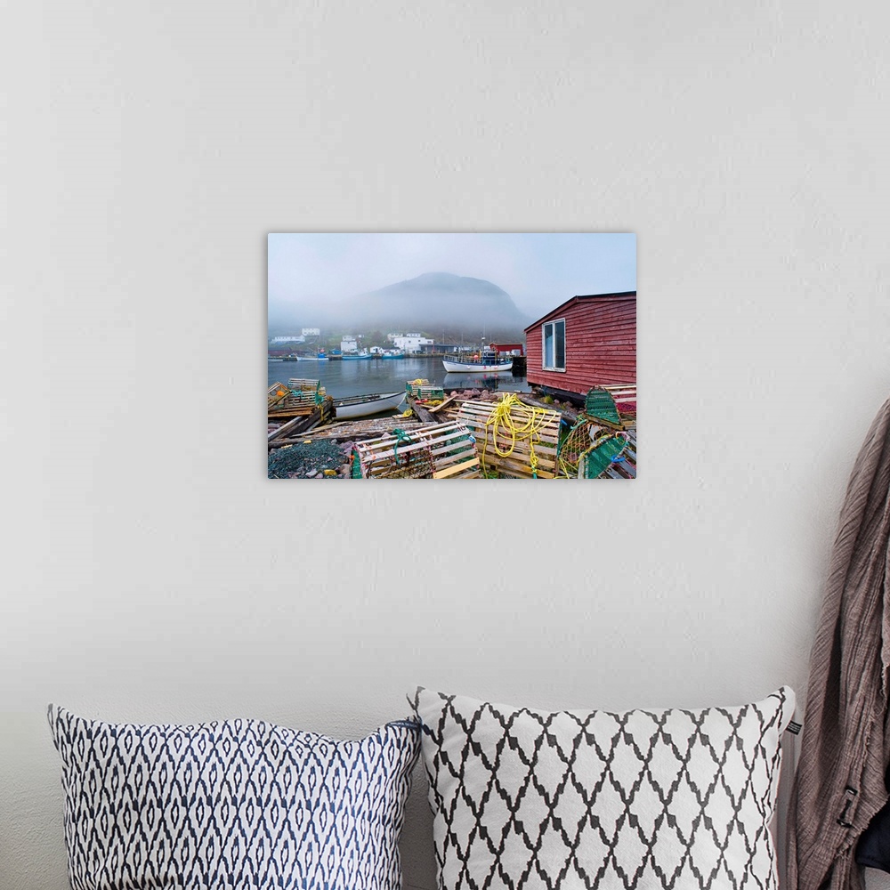 A bohemian room featuring Petty Harbour In Fog, Newfoundland, Canada