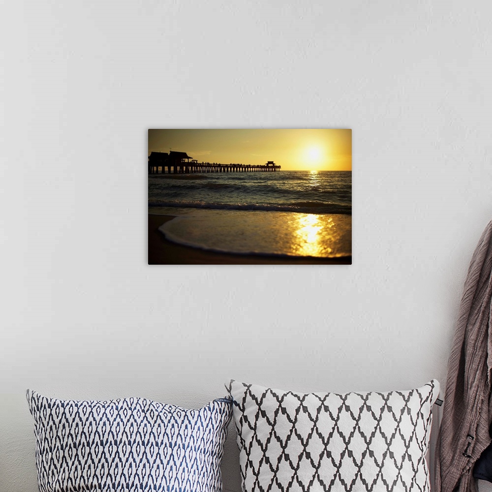 A bohemian room featuring Pier At Sunset, Naples, Florida