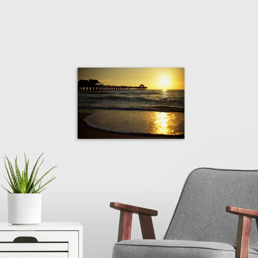 A modern room featuring Pier At Sunset, Naples, Florida