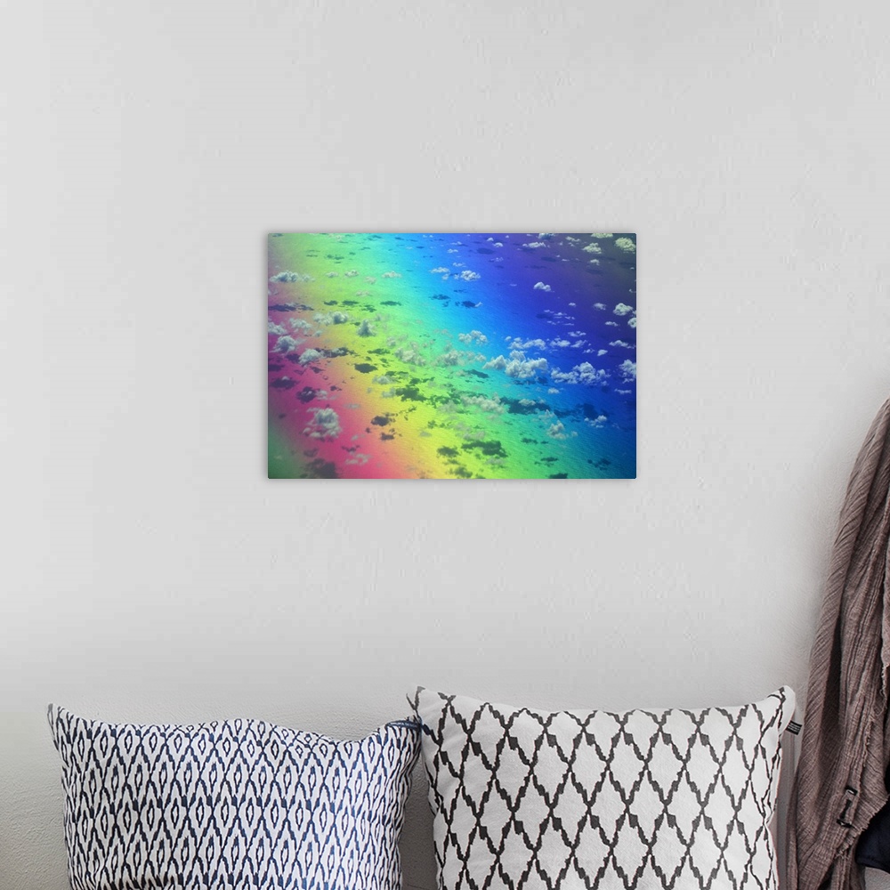 A bohemian room featuring Polarized Rainbow And Aerial Of Clouds Over The Ocean