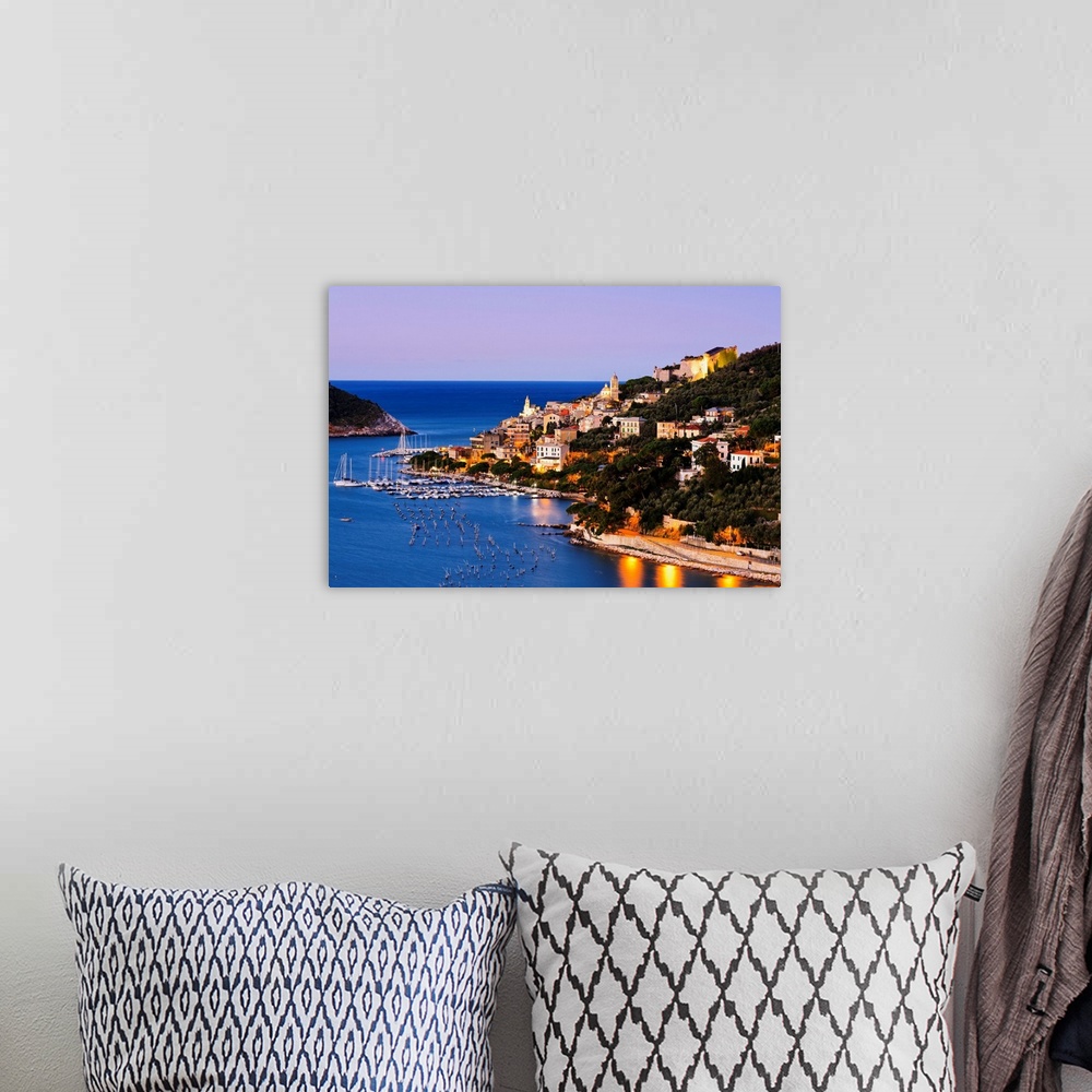 A bohemian room featuring Porto Venere at dawn, Porto Venere, Liguria, Italy