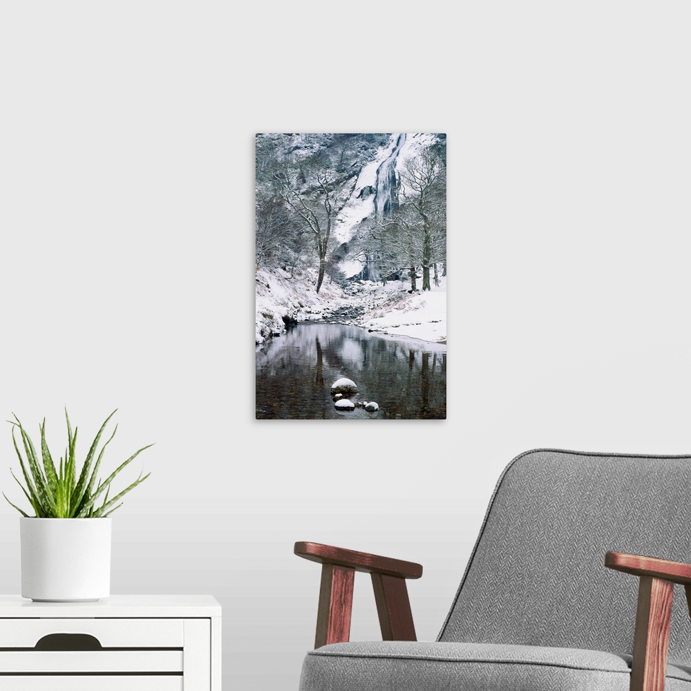 A modern room featuring Powerscourt Waterfall In Winter, County Wicklow, Ireland