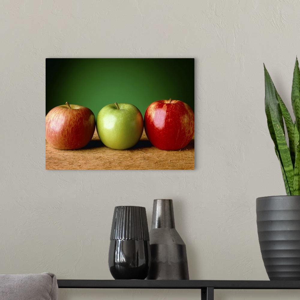 A modern room featuring Produce, Fuji, Granny Smith, Royal Gala apples