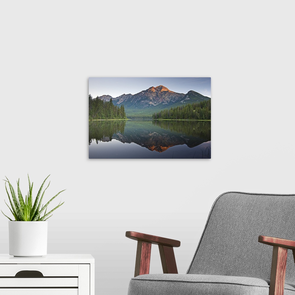 A modern room featuring Pyramid Mountain, Jasper, Alberta, Canada