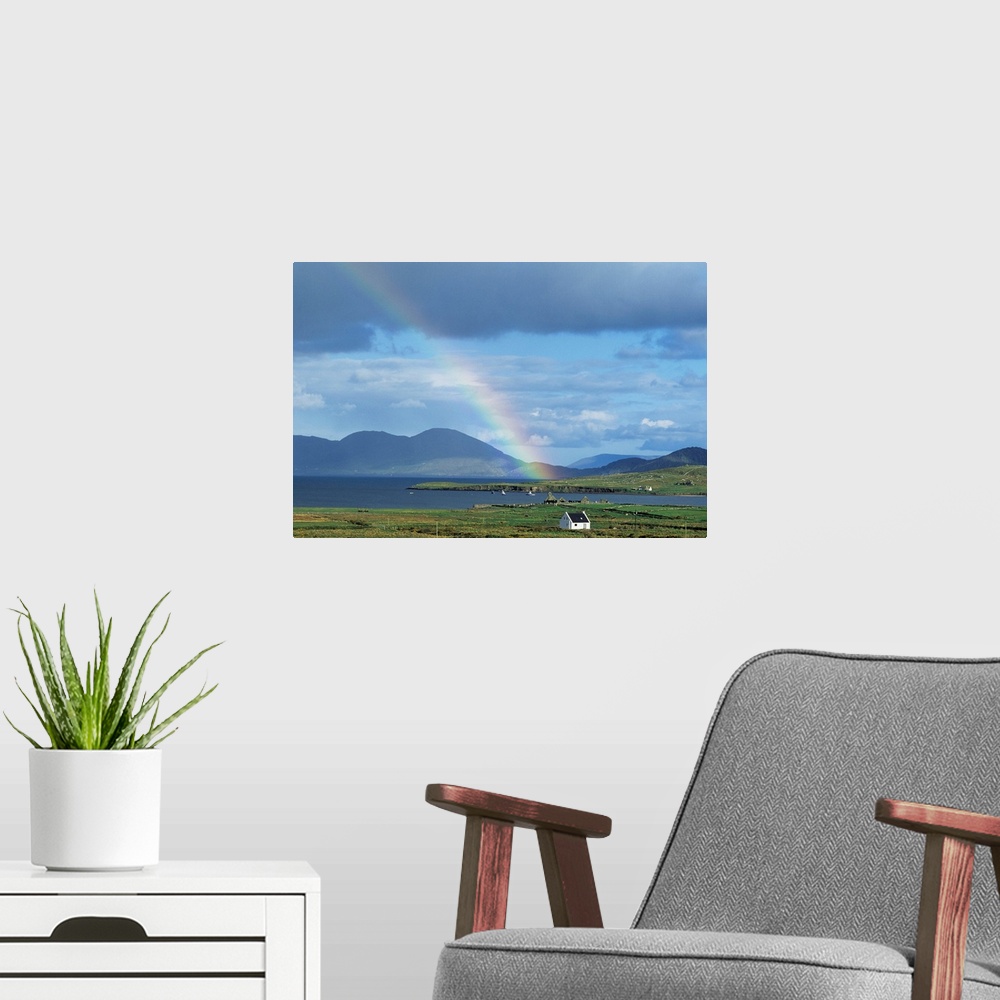 A modern room featuring Rainbow Over Mountains, Ballinskelligs, Ring Of Kerry, County Kerry, Republic Of Ireland