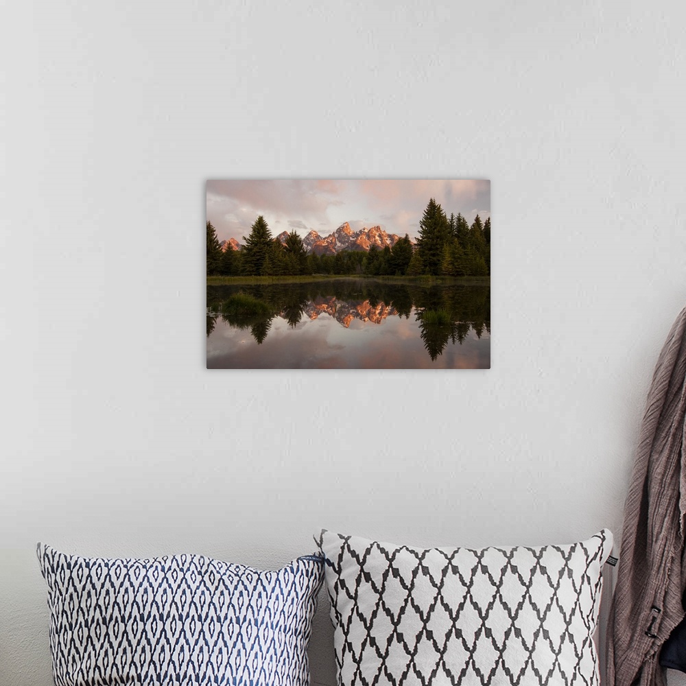 A bohemian room featuring Reflections in the Snake River at Schwabachers Landing.