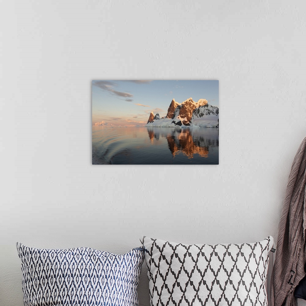 A bohemian room featuring Reflections of cliffs and mountains in the Lemaire Channel at sunset, Antarctica