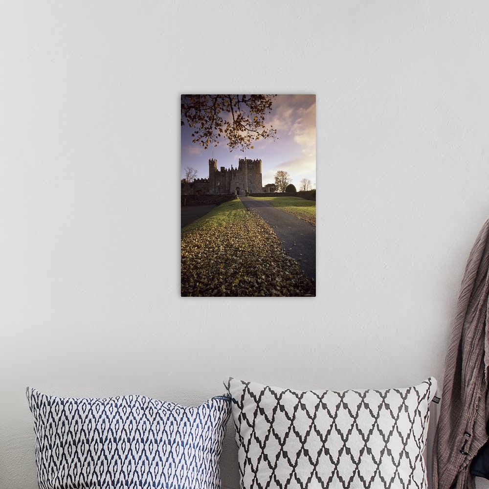 A bohemian room featuring Road Leading To Kilkea Castle At Sundown, County Kildare, Ireland