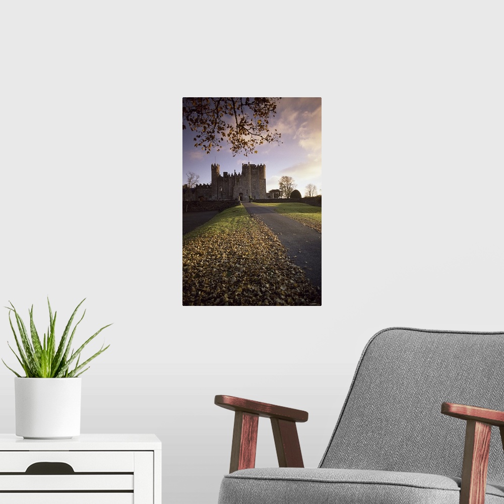 A modern room featuring Road Leading To Kilkea Castle At Sundown, County Kildare, Ireland