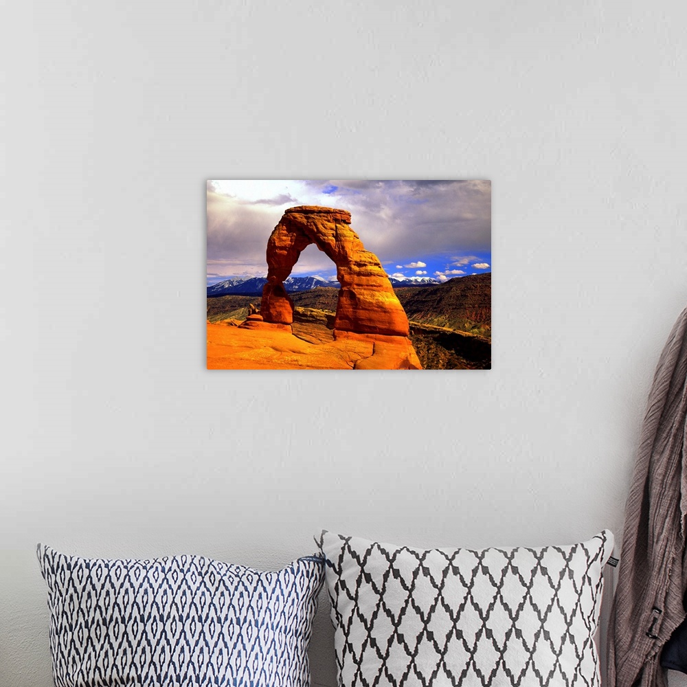 A bohemian room featuring Rock Arch At Sunset, Arches National Park, Moab, Utah