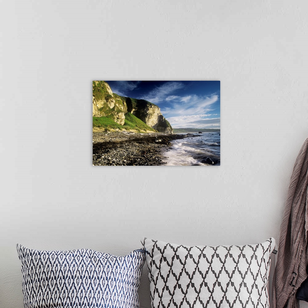A bohemian room featuring Rock Formations At The Coast, Ballintoy, County Antrim, Northern Ireland