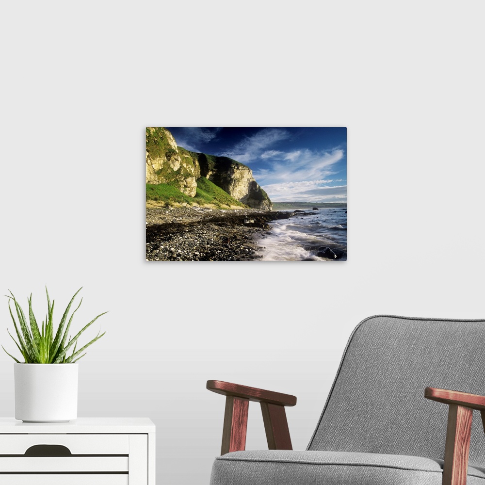 A modern room featuring Rock Formations At The Coast, Ballintoy, County Antrim, Northern Ireland