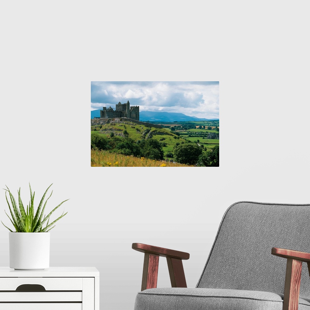 A modern room featuring Rock Of Cashel, Ireland, Landscape With The Rock Of Cashel In The Distance
