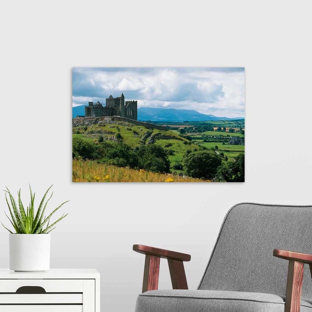 A modern room featuring Rock Of Cashel, Ireland, Landscape With The Rock Of Cashel In The Distance