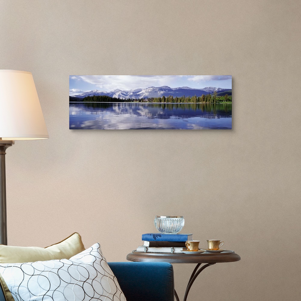 A traditional room featuring Rockies Reflected In Lake Beauvert