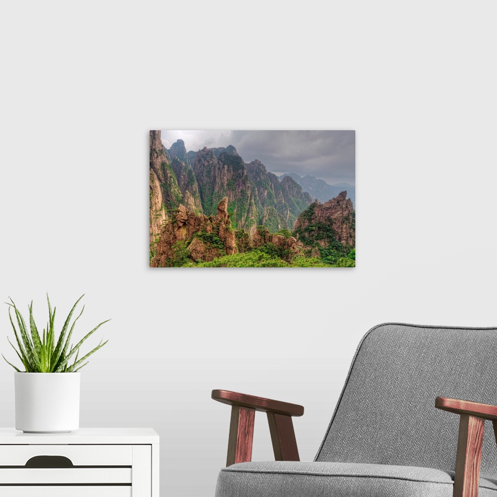 A modern room featuring Rocky Landscape, Huangshan, China
