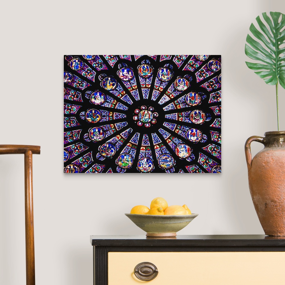 A traditional room featuring Rose Window In The Notre Dame Cathedral