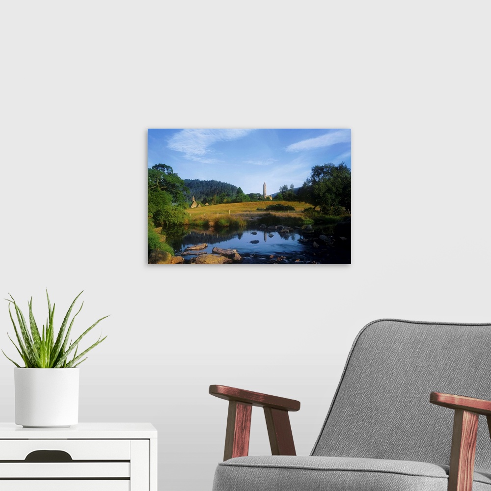A modern room featuring Round Tower In The Forest; Glendalough, County Wicklow, Republic Of Ireland