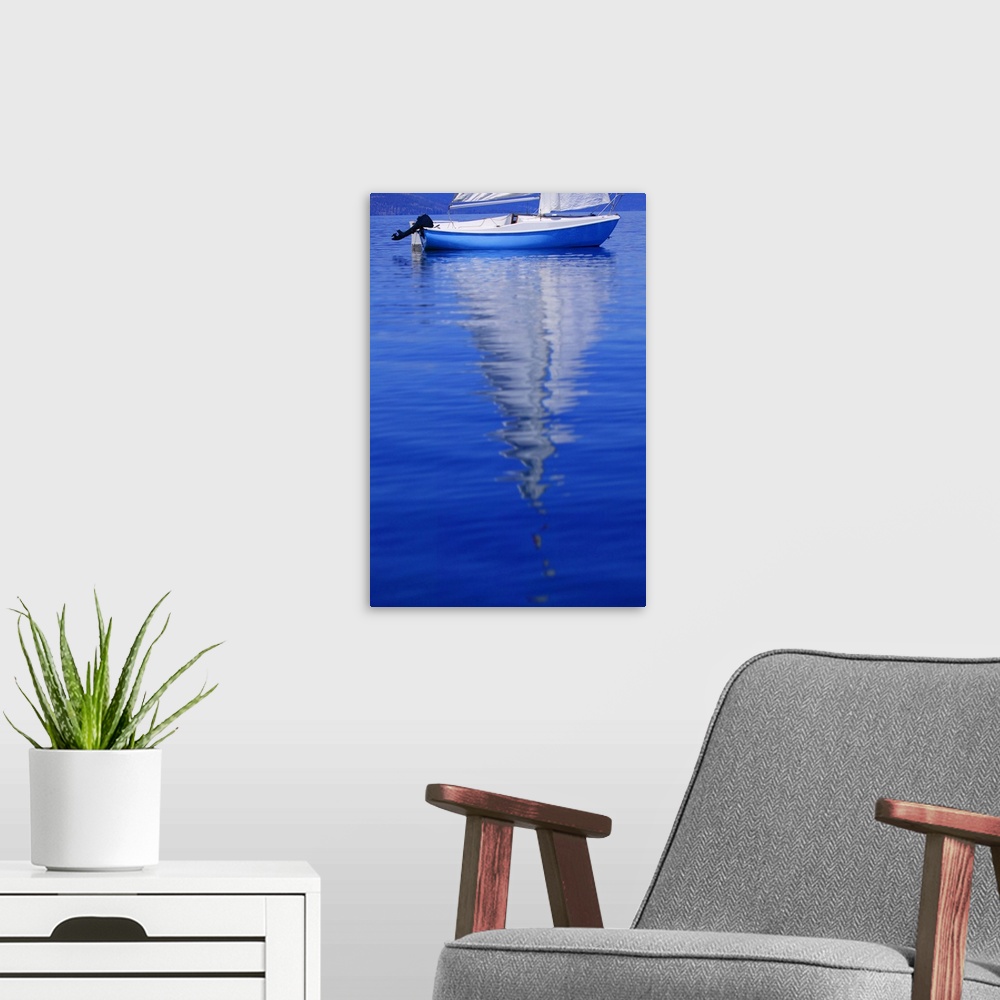 A modern room featuring Sailboat On Water