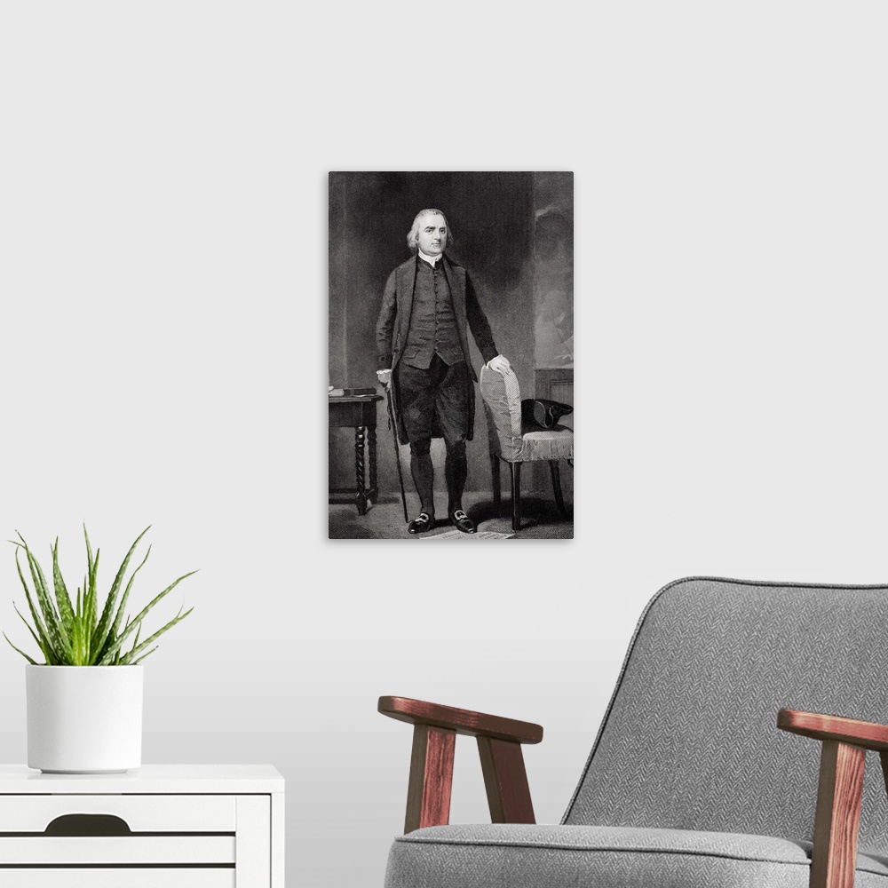 A modern room featuring Samuel Adams 1722-1803. American Revolutionary Leader And Organizer Of The Boston Tea Party. From...