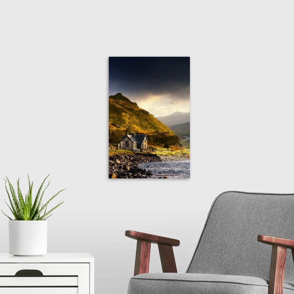 A modern room featuring Scenic Mountain View With Country House, Ardnamurchan Peninsula, Scotland