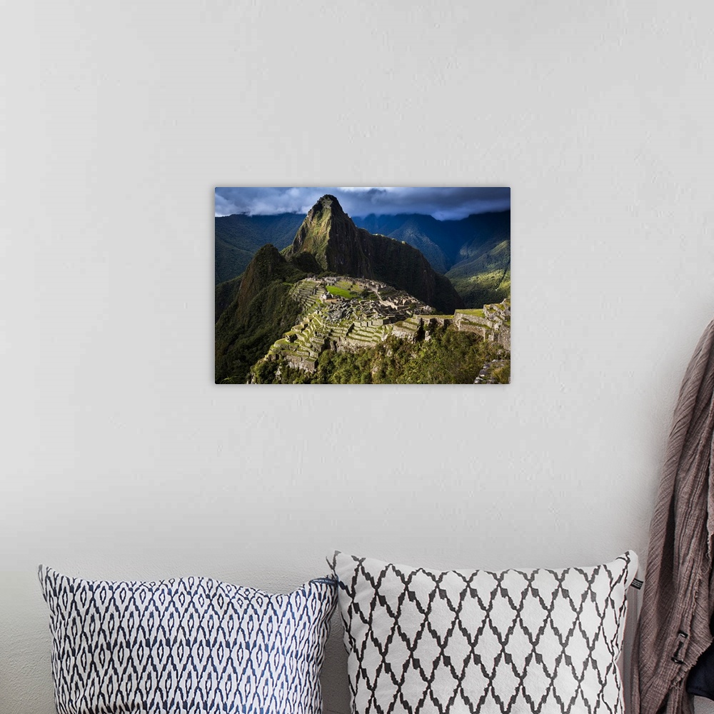 A bohemian room featuring Scenic overview of Machu Picchu, Peru