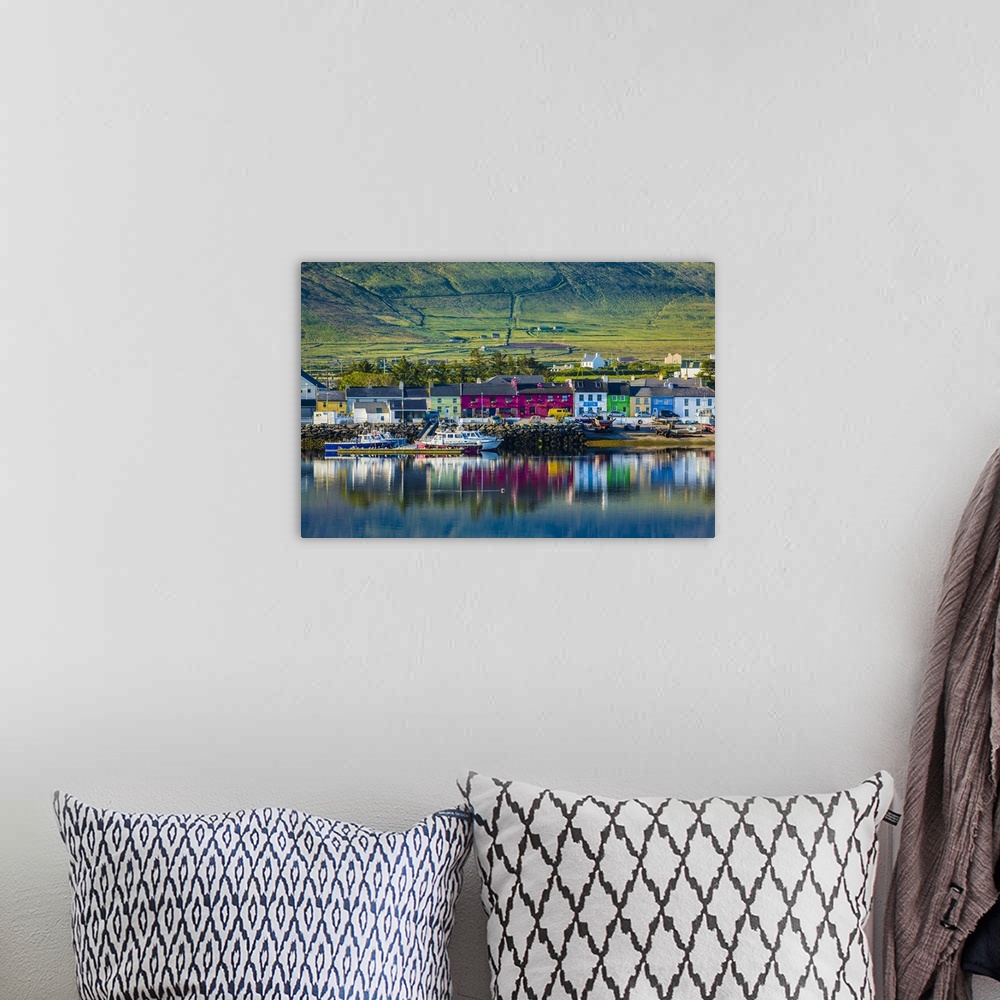A bohemian room featuring Scenic view of harbour and waterfront, Portmagee, along the Skellig Coast on the Ring of Kerry, C...