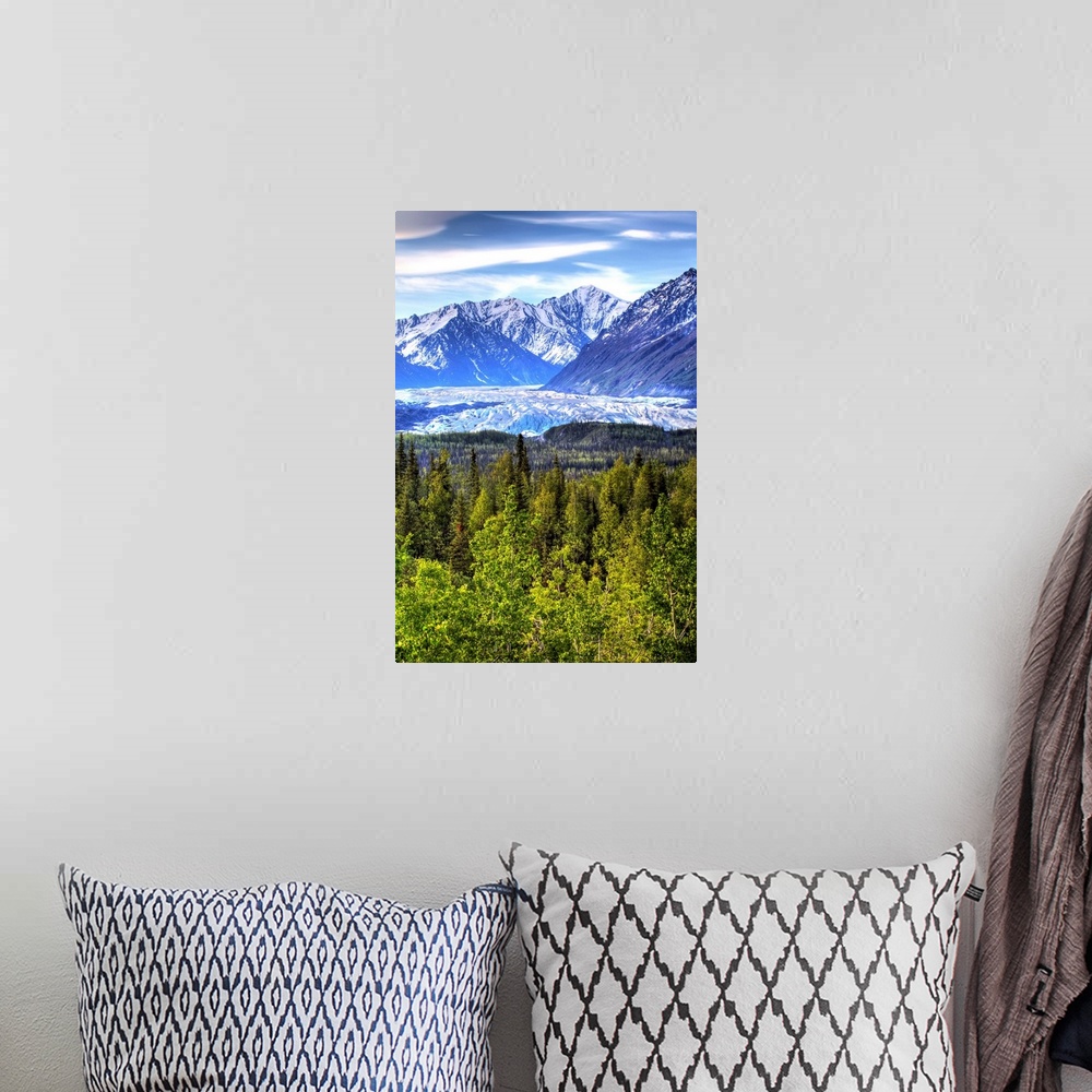 A bohemian room featuring Scenic view of Matanuska Glacier as seen from the Glenn Highway in Southcentral