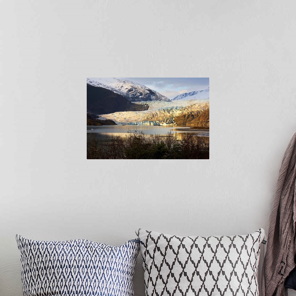 A bohemian room featuring Scenic view of Mendenhall Glacier near Juneau, Alaska in late Autumn