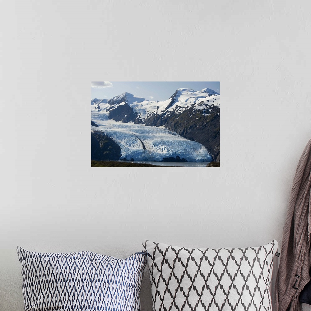 A bohemian room featuring Scenic view of Portage Glacier and Portage Lake as seen from Portage Pass in Southcentral Alaska ...