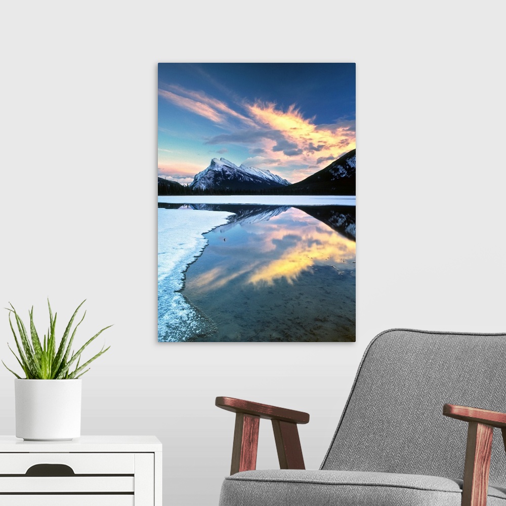 A modern room featuring Second Vermilion Lake And Mount Rundle, Banff National Park, Alberta