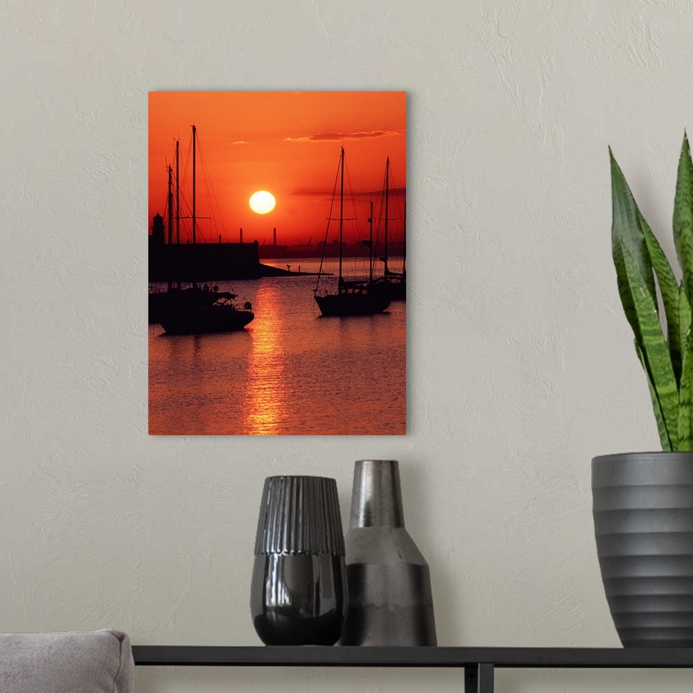 A modern room featuring Ships at Sunset, Dun Laoghaire Harbour, Co Dublin, Ireland