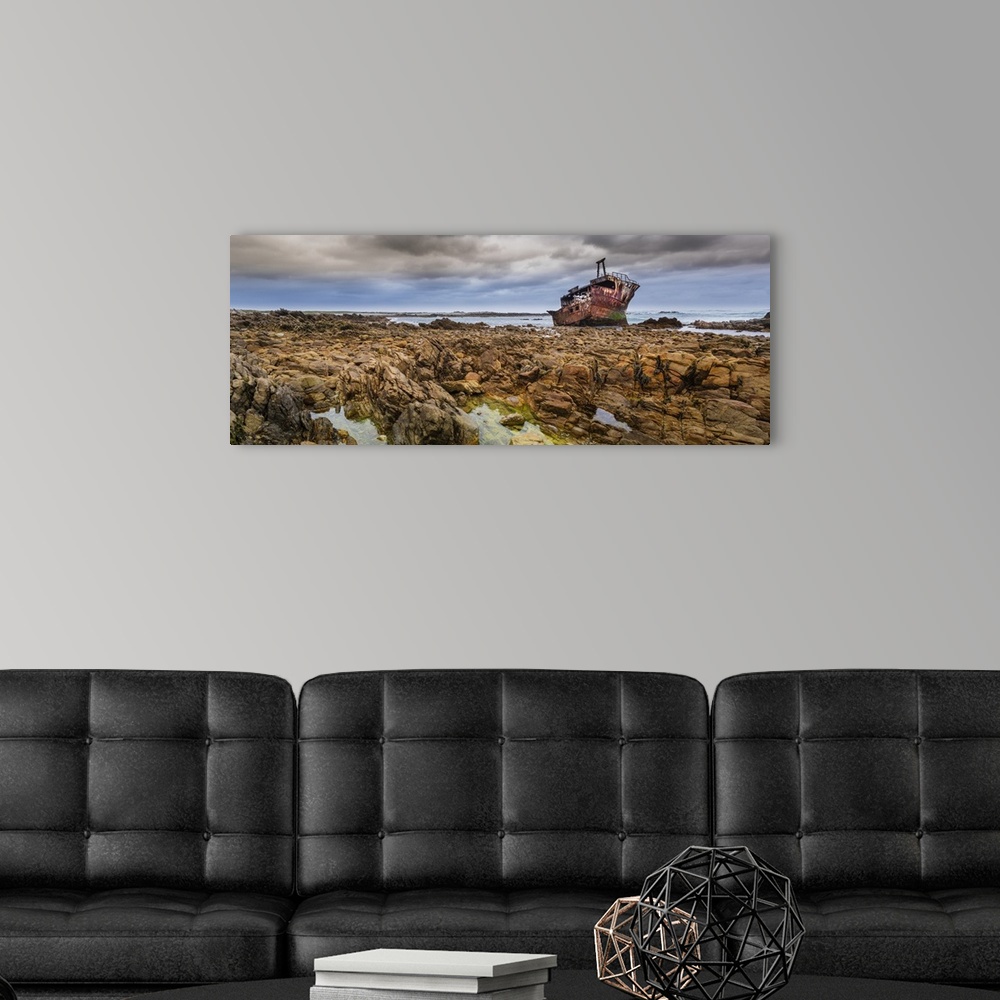 A modern room featuring Shipwreck of the Meisho Maru No. 38 on the beach at Cape Agulhas in Agulhas National Park, Wester...