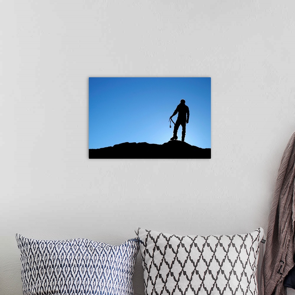 A bohemian room featuring Silhouette Of A Rock Climber