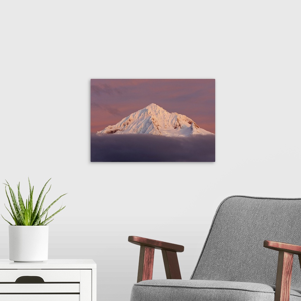 A modern room featuring 24 Nov 2009, Oregon, USA --- Snow on Mt. Hood in the Oregon Cascades --- Image by  Craig Tuttle/C...