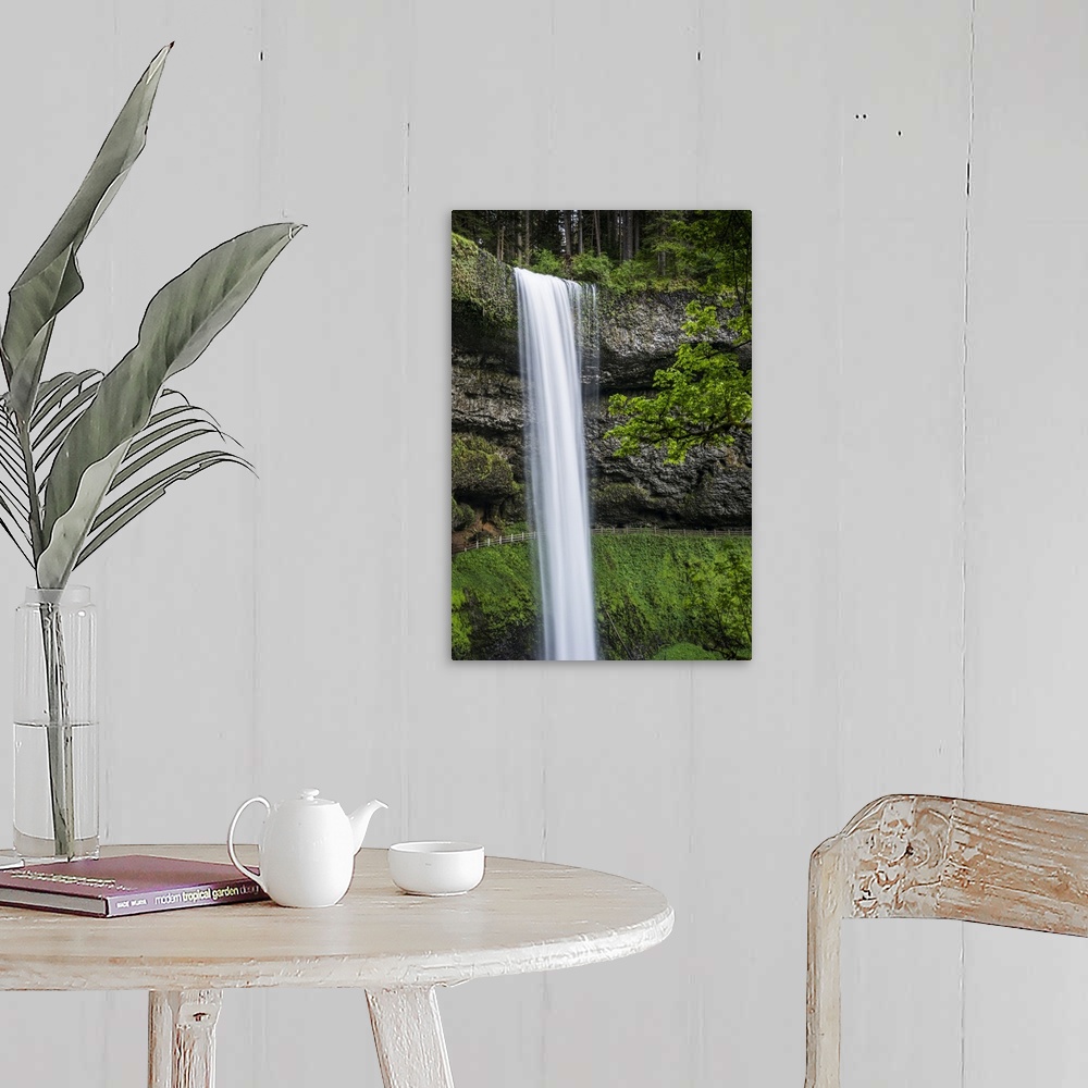 A farmhouse room featuring South Falls Is The Most Popular Waterfall At Silver Falls State Park; Silverton, Oregon, United S...