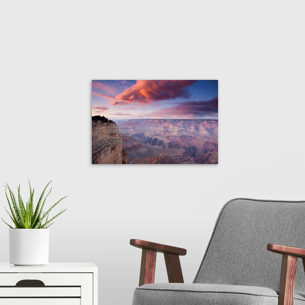 A modern room featuring South Rim Of The Grand Canyon At Sunset, Arizona