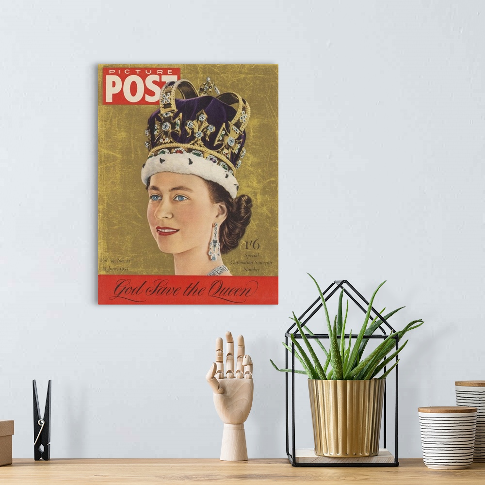 A bohemian room featuring Special Coronation Souvenir, June 1953.  Picture Post magazine's tribute to Queen Elizabeth II (1...